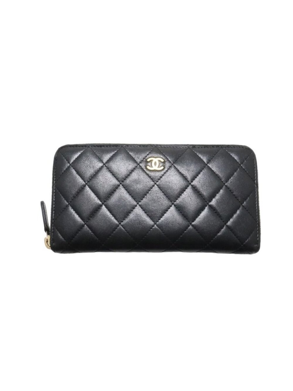Chanel No 19 Quilted GD Leather Zip Around Wallet